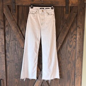 7 For All Mankind Cream Wide Leg Jeans Size 25